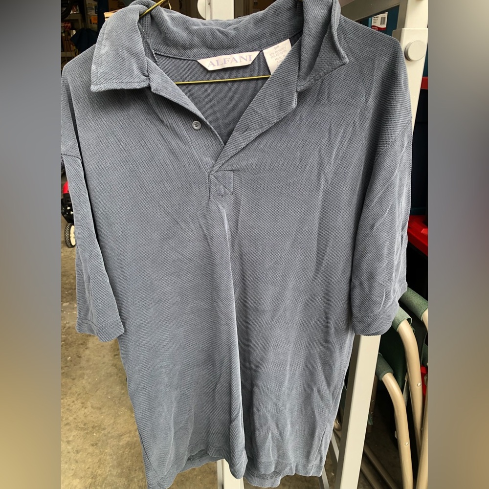 Alfani Textured Slate Polo Shirt